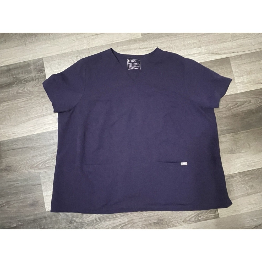 Figs Scrub Top‎ Shirt Women Size 6xl Purple Short Sleeve V Neck